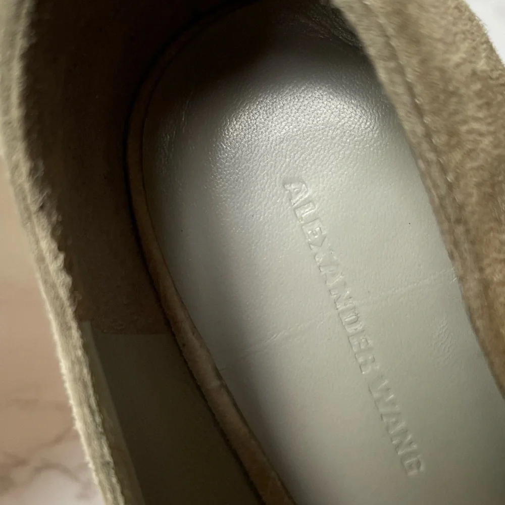 Alexander Wang Luisa Silver Suede Open Peep Toe High Heels 38 - Picture 9 of 9